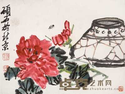 陈硕石 花卉 带框 33×43cm